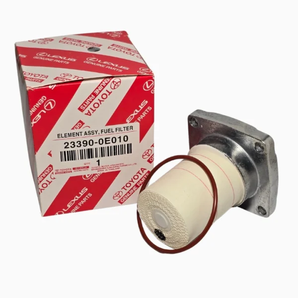 Filtro de combustible Toyota 23390-0E010 original para motores diésel.