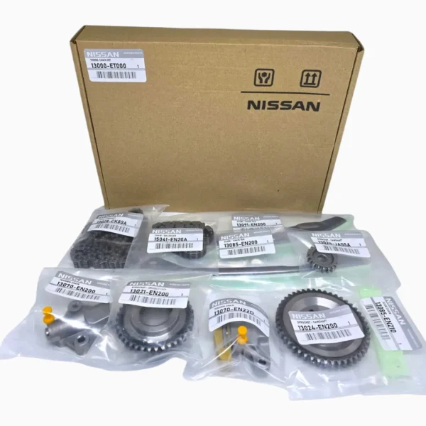 Detalle técnico del kit de distribucción Nissan 2.0 L.